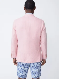 Lisbon Linen Blazer In Herringbone