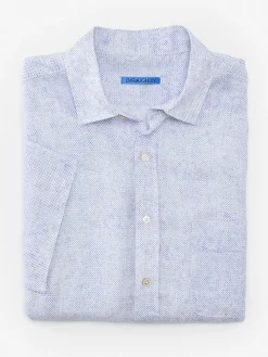 Montauk Modern Fit Linen Shirt In Mini Quatrefoil