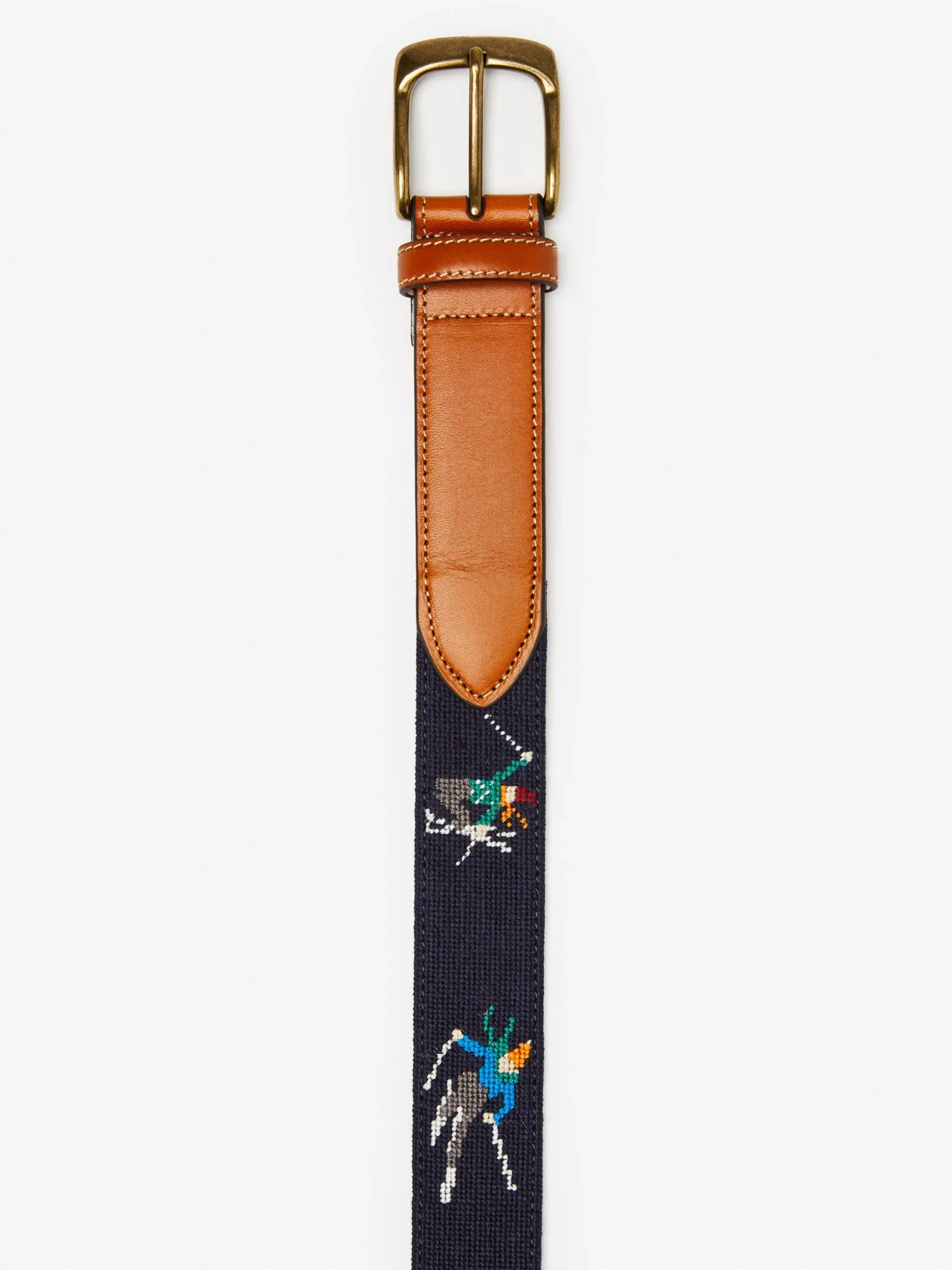 Needlepoint Belt In Skier