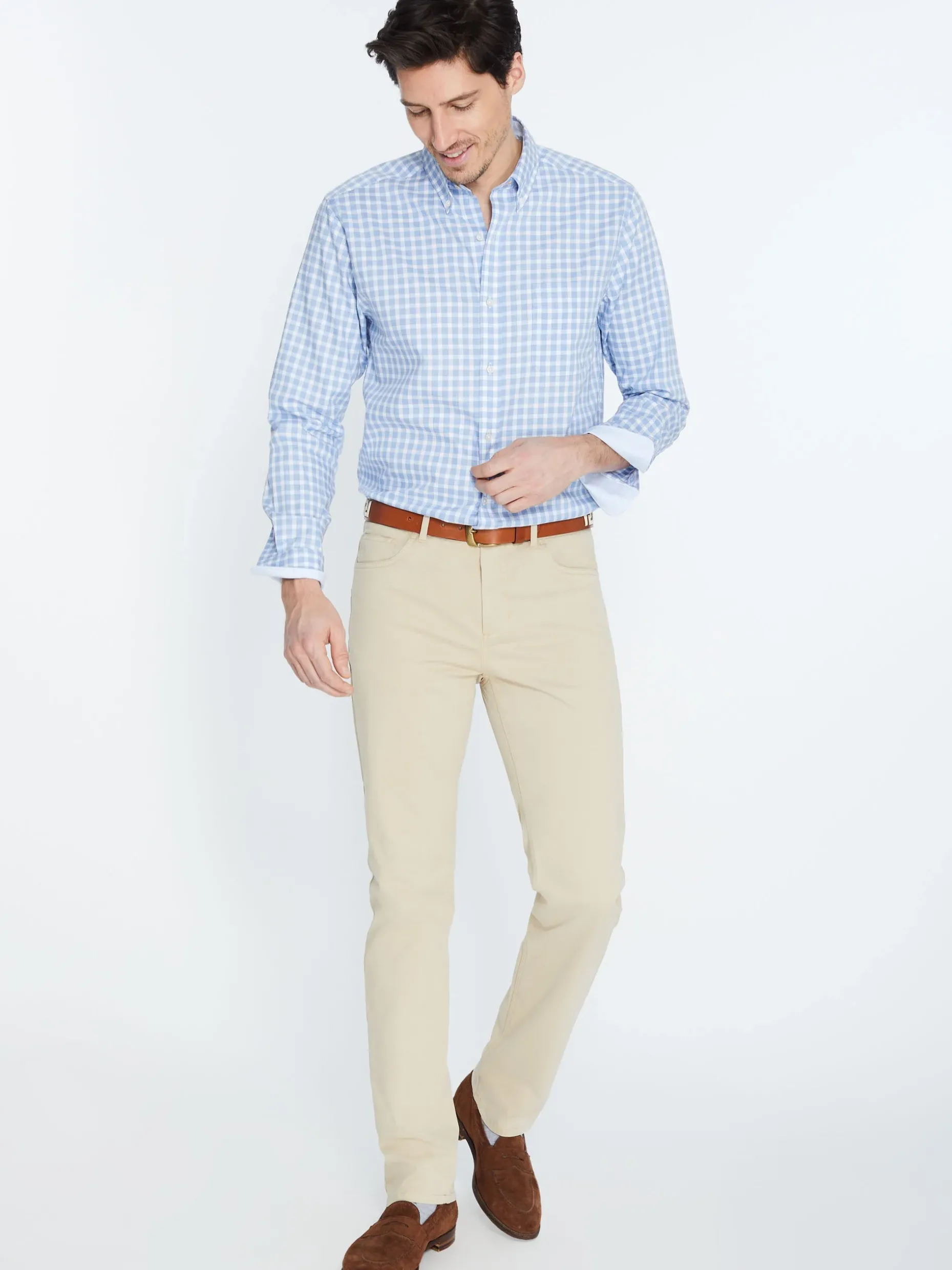 Parker 5-Pocket Straight Pants In Stretch Cotton Sateen