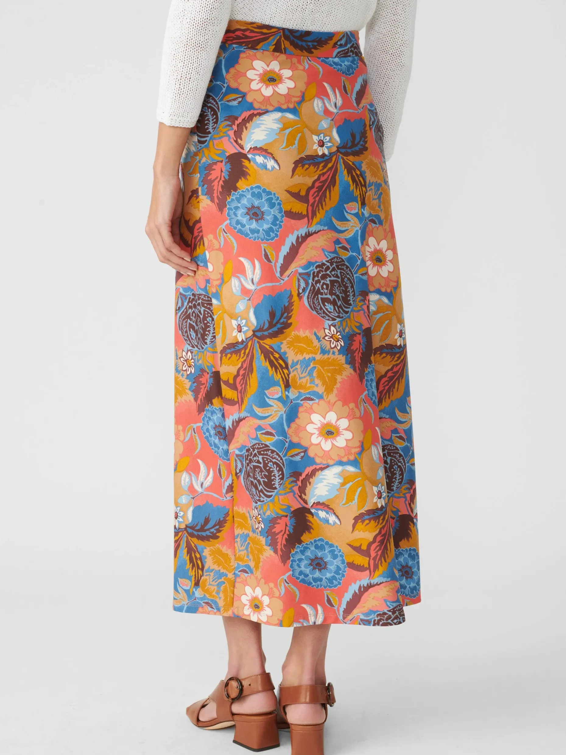 Zahara Skirt In Terra Blossom Bias